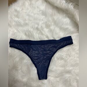 Victorias Secret Navy Blue Glitter Thong